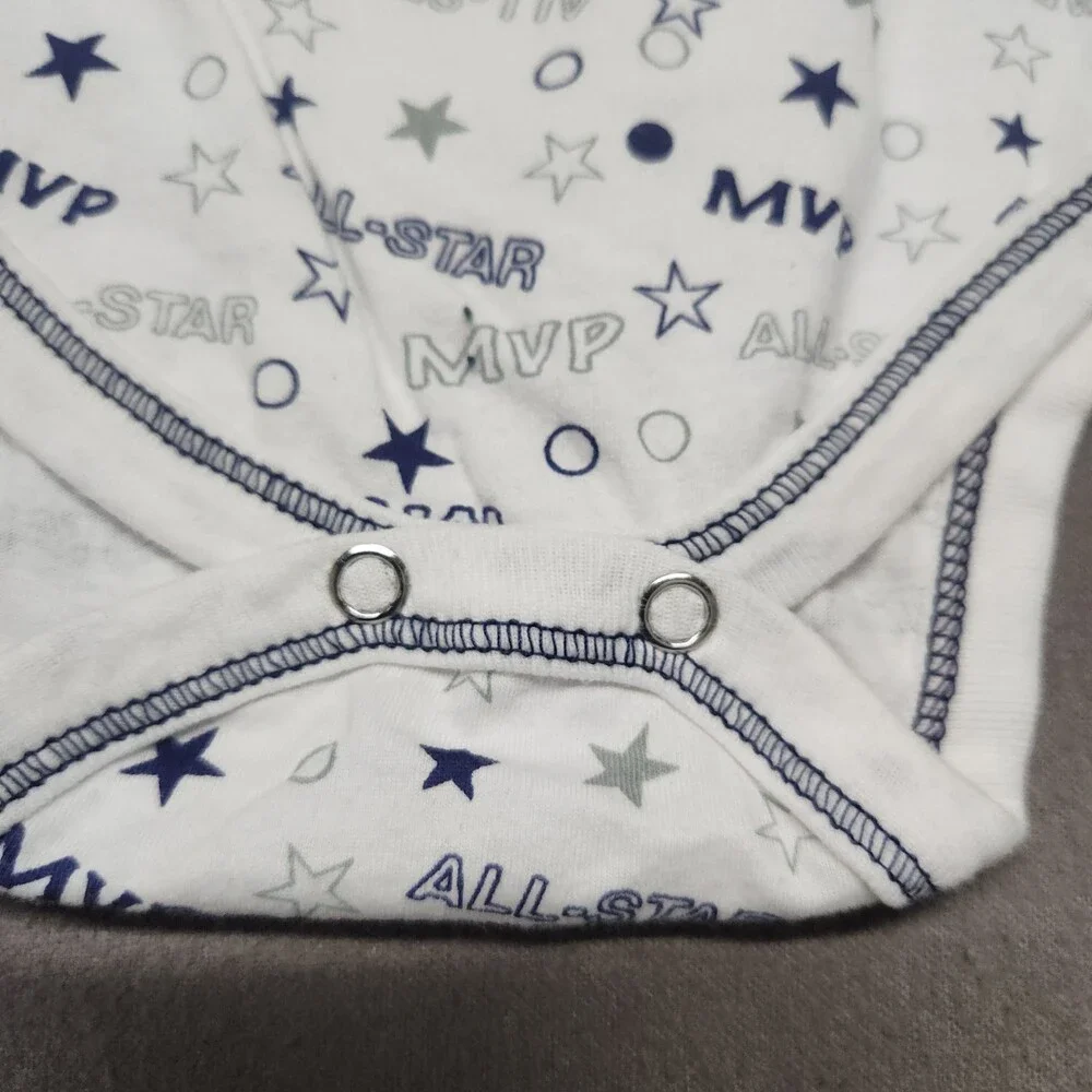 Pro Edge NAU MVP Infant Bodysuit 3-6M Navy White 100% Cotton Graphic Print Baby
